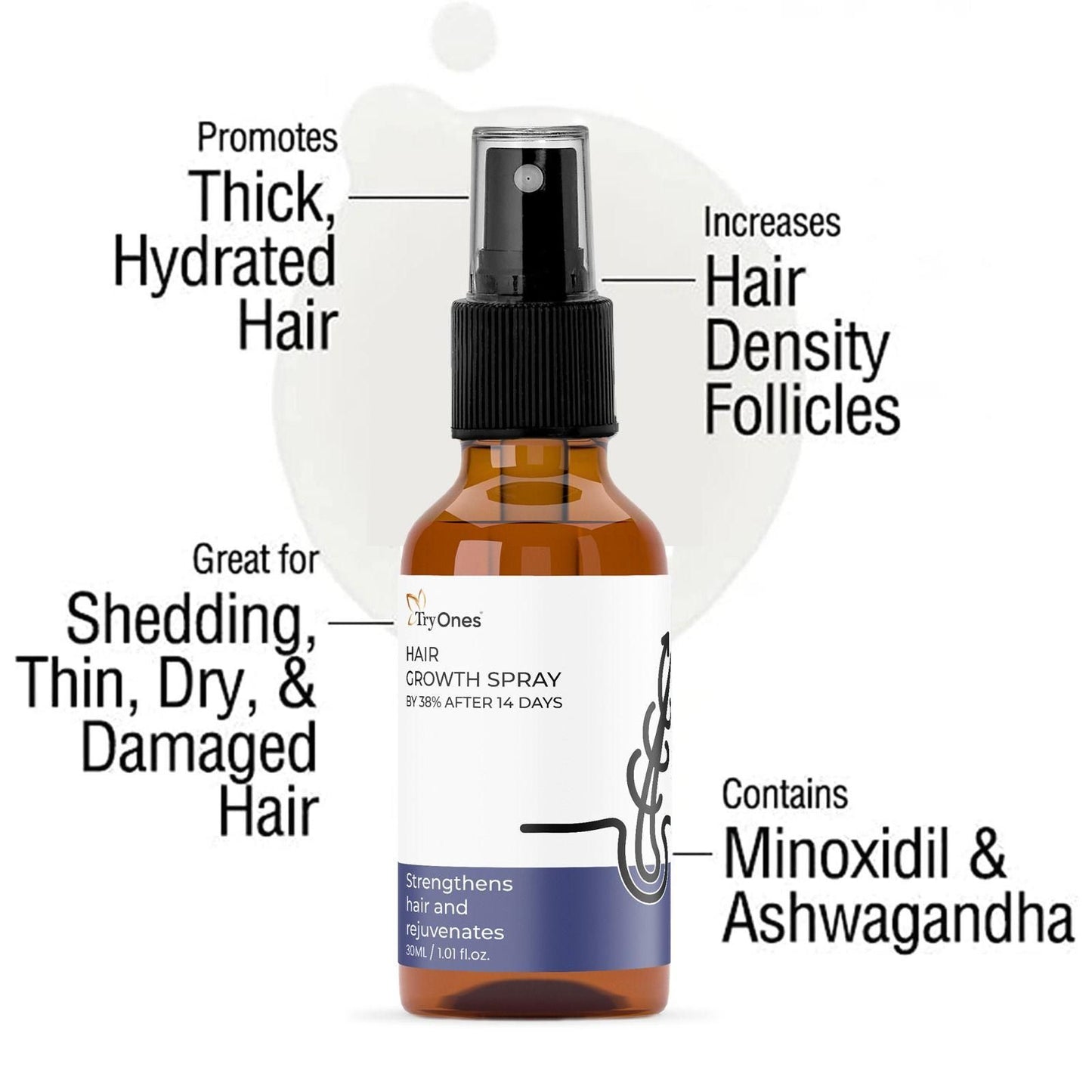 TryOnes Hair Growth Spray 30ml (Pack of 2)